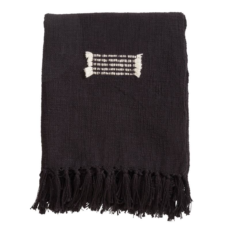 Modern Boho Fringe Cotton Throw