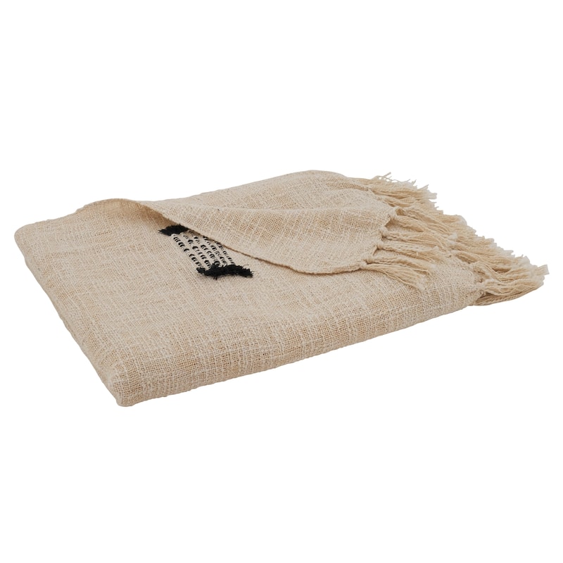Modern Boho Fringe Cotton Throw