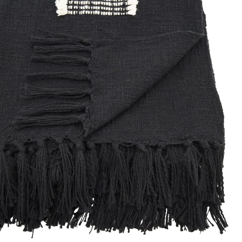 Modern Boho Fringe Cotton Throw