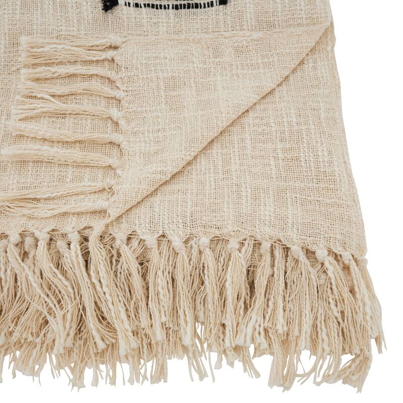 Modern Boho Fringe Cotton Throw