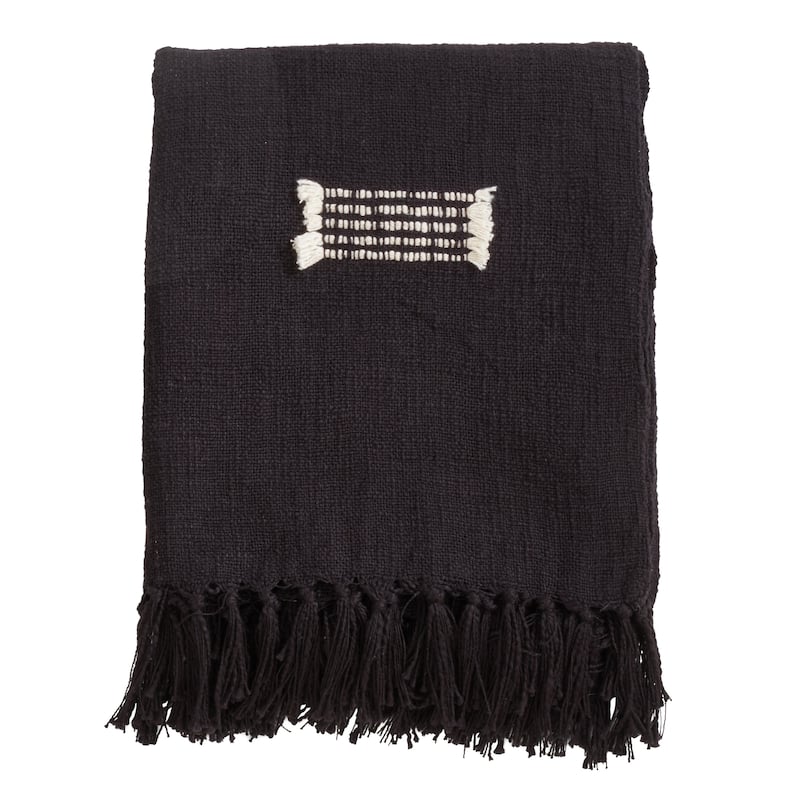 Modern Boho Fringe Cotton Throw