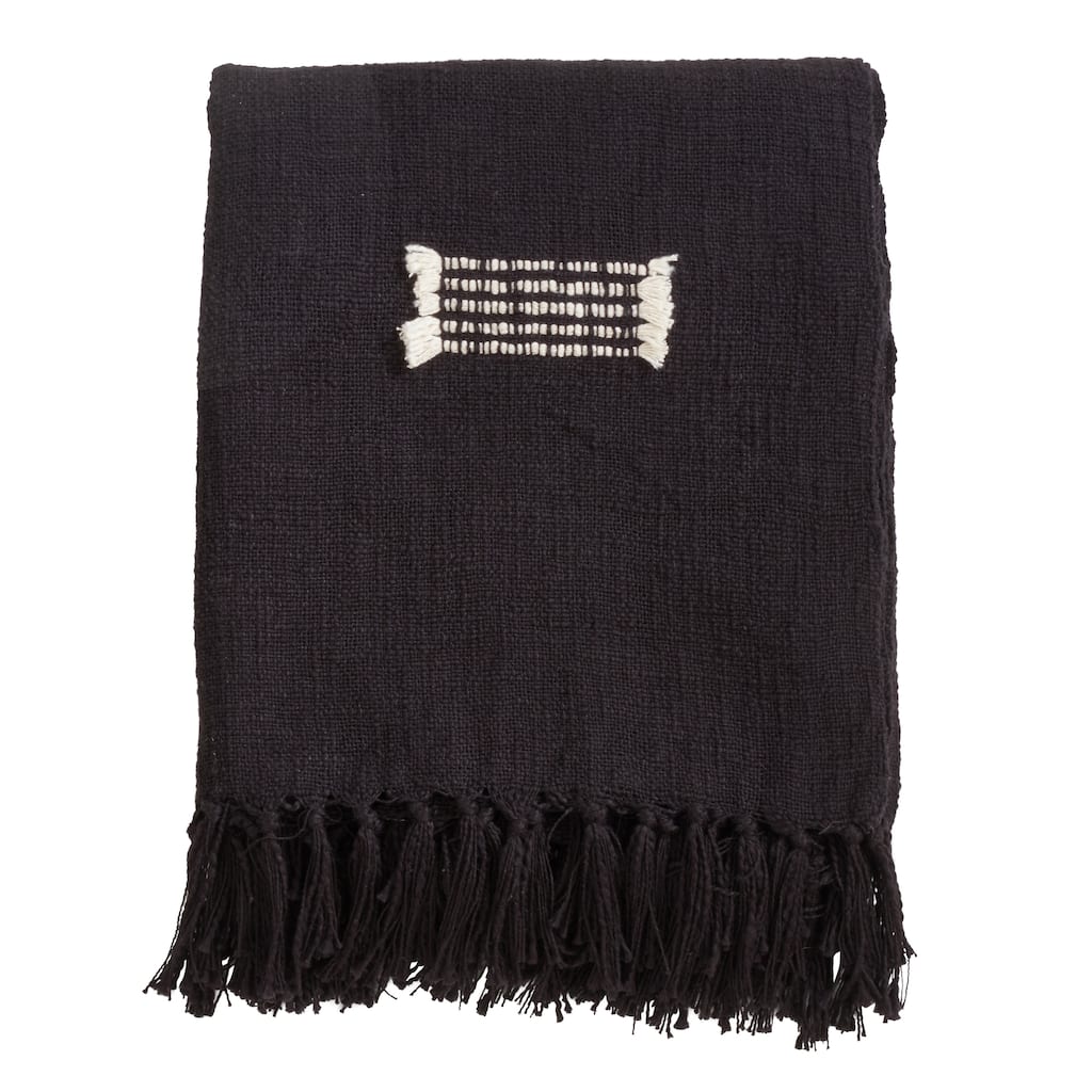 Modern Boho Fringe Cotton Throw