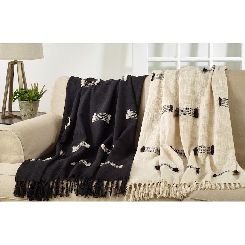 Modern Boho Fringe Cotton Throw