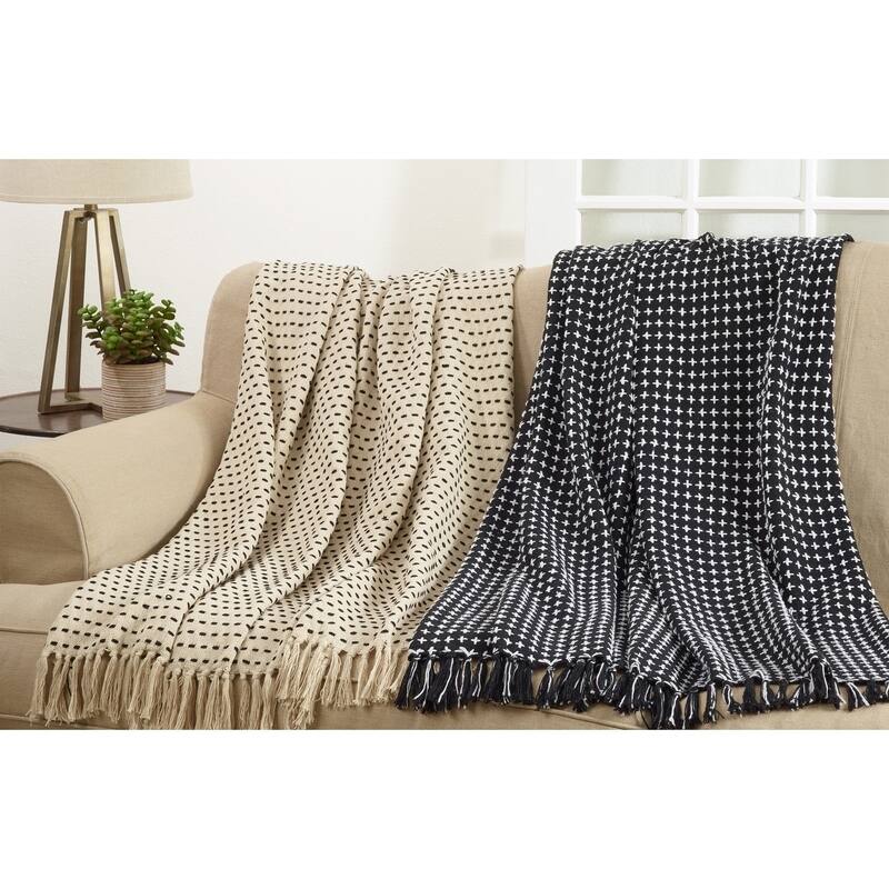 Woven Dash Design Throw Blanket