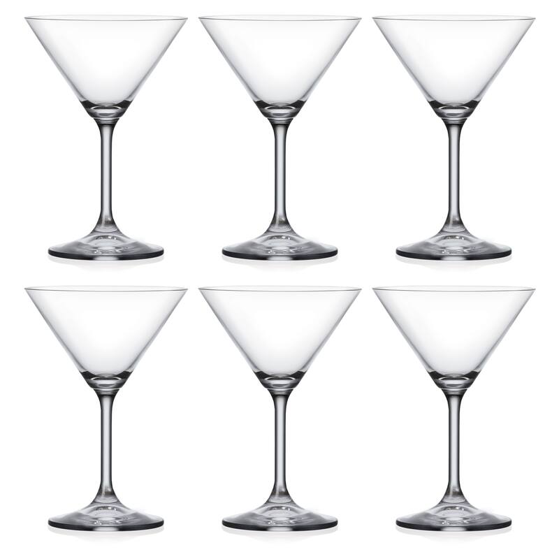 Majestic Gifts Inc. Set of 6 Classic Clear Martini Glass-7.5 oz.