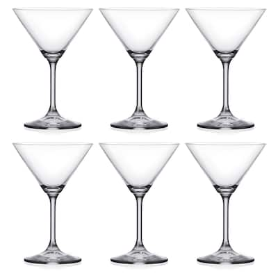 Majestic Gifts Inc. Set of 6 Classic Clear Martini Glass-7.5 oz.