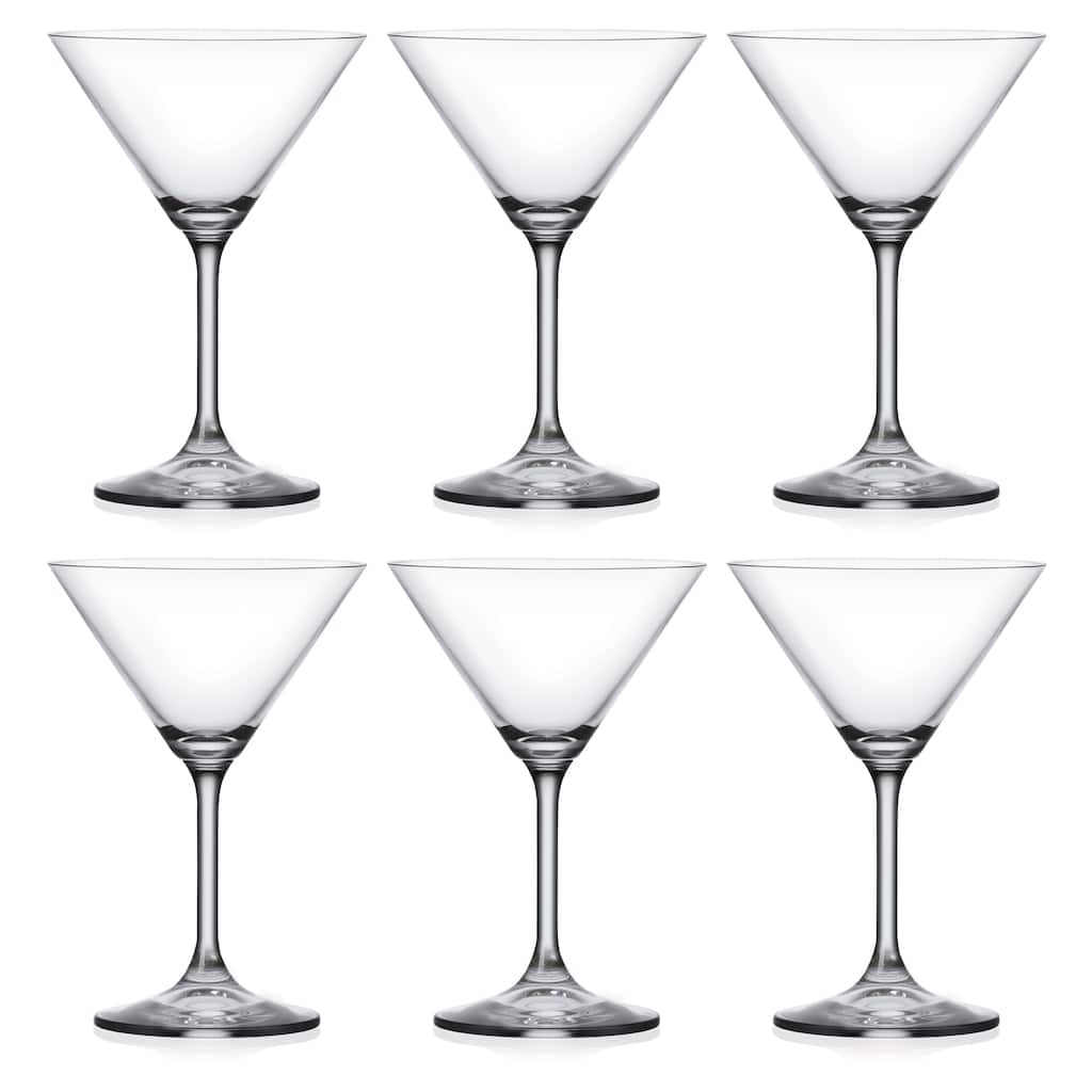 Majestic Gifts Inc. Set of 6 Classic Clear Martini Glass-7.5 oz.