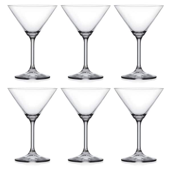 Mikasa Party Set Of 4 Stemless Martini Glasses, 10 Ounce, Clear And Gold