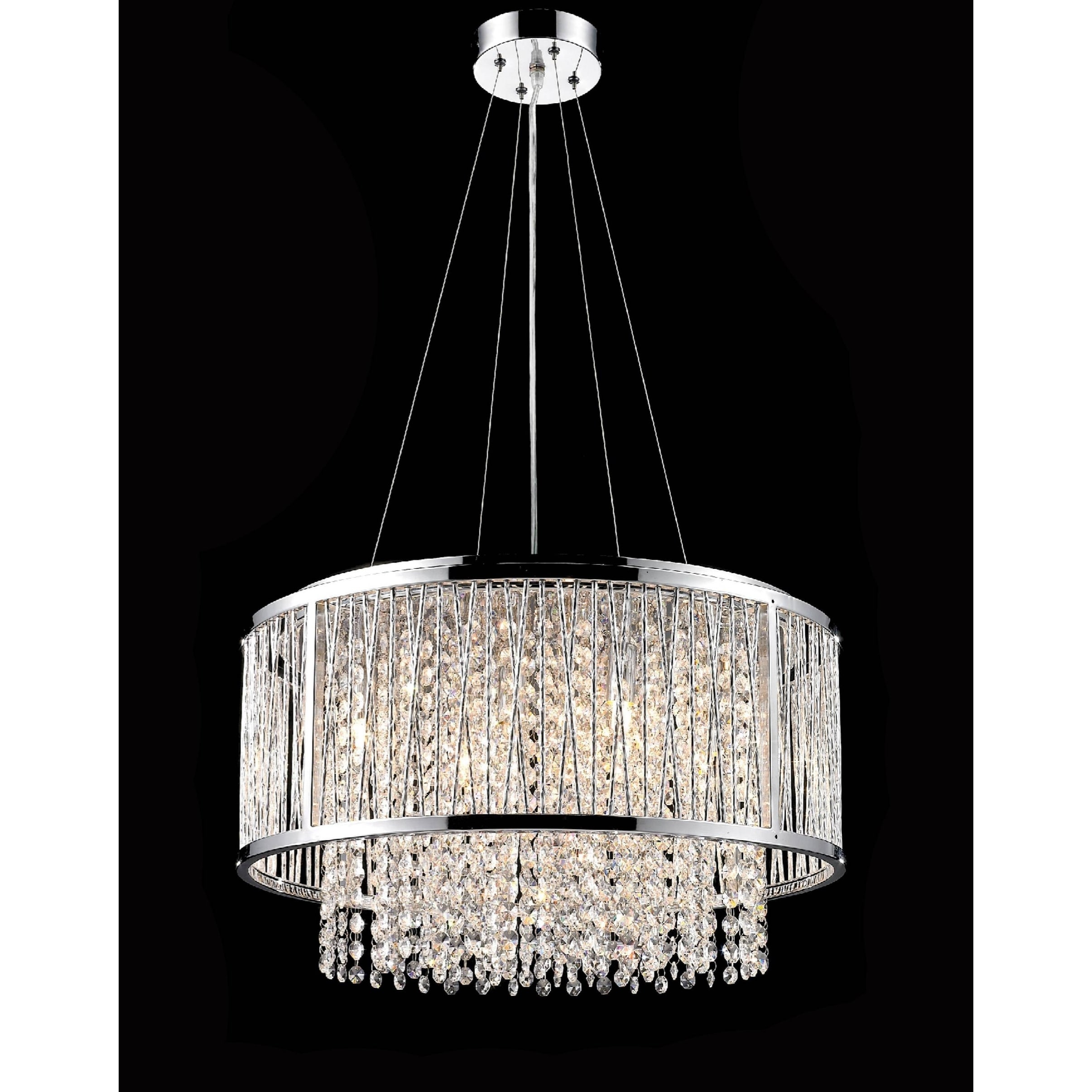 Chrome Iron Chandelier With Clear Crystal Drapping - Chandeliers For Bedrooms by Overstock.com