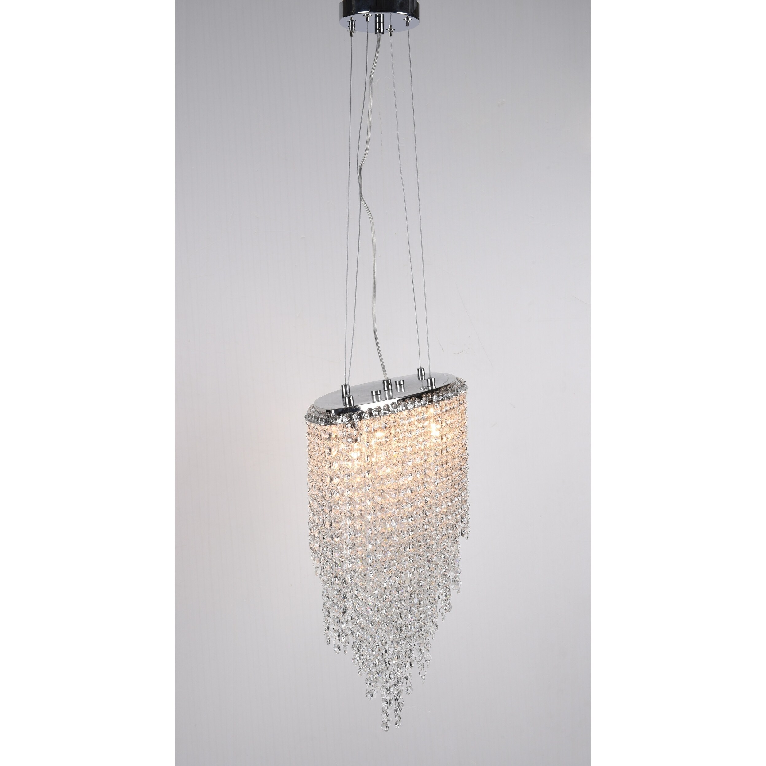 Chrome Metal Chandelier With Clear Crystal Accents - Chandeliers For Bedrooms by Overstock.com