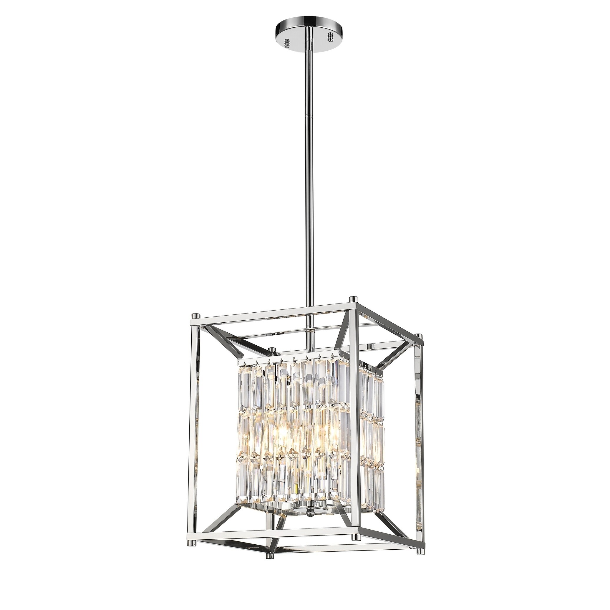 Chrome Steel Chandelier With Clear Crystal Drapping - Chandeliers For Bedrooms by Overstock.com