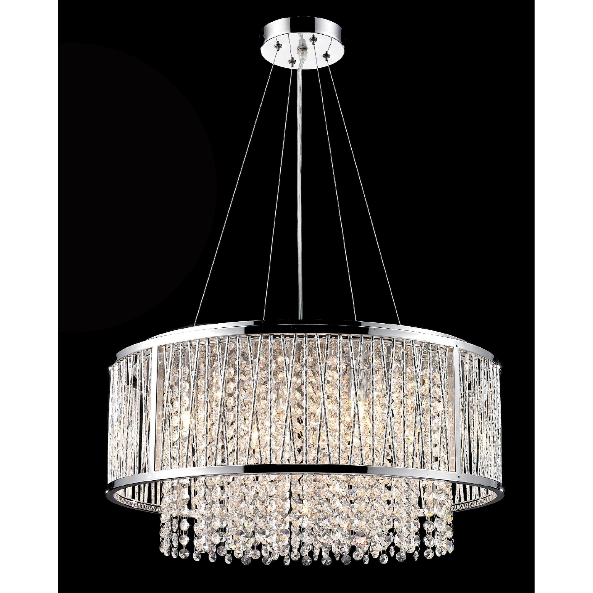 Chrome Metal Chandelier With Clear Crystal Accents - Chandeliers For Bedrooms by Overstock.com