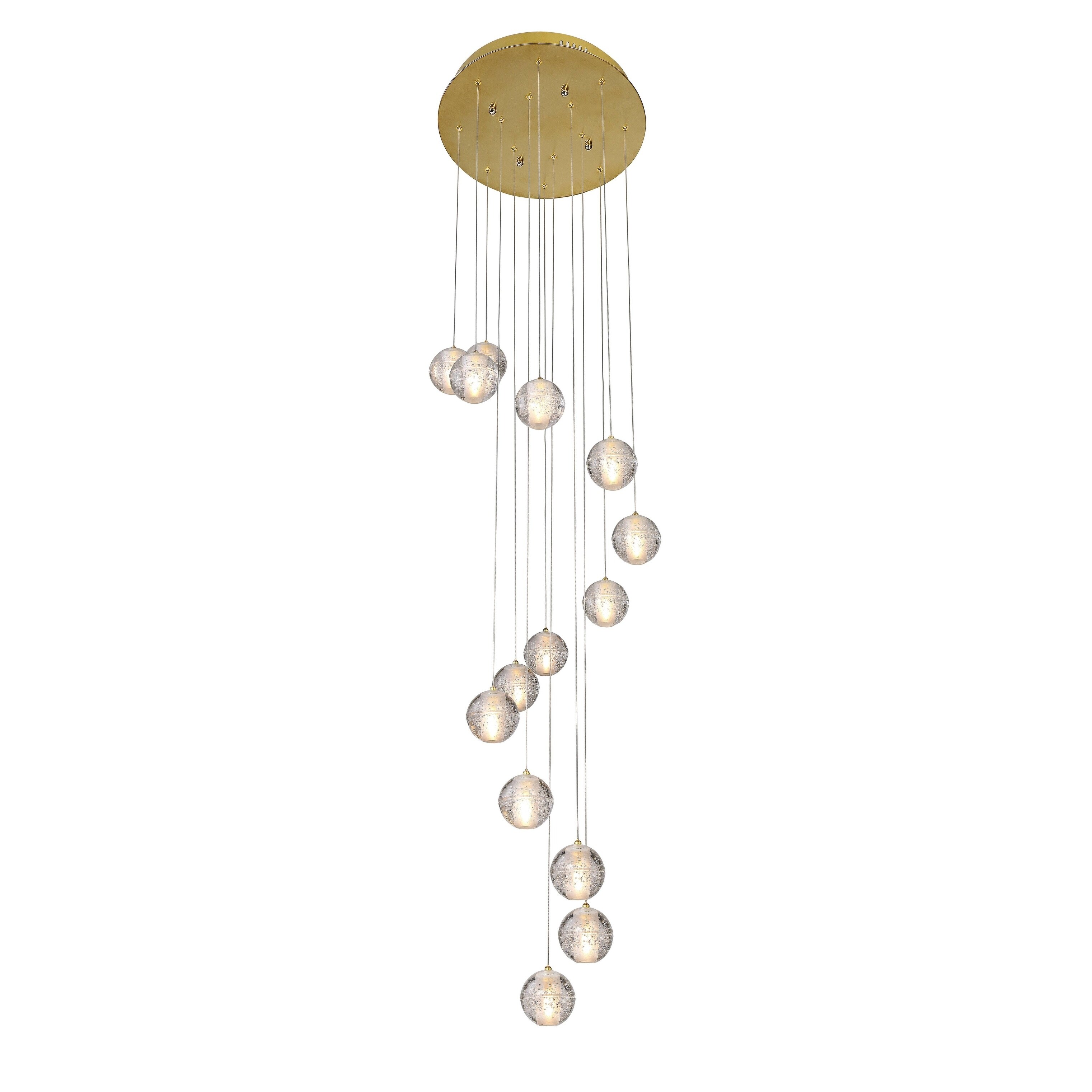 Gold Metal Chandelier With Clear Bubble Crystal Balls - Chandeliers For Bedrooms by Overstock.com