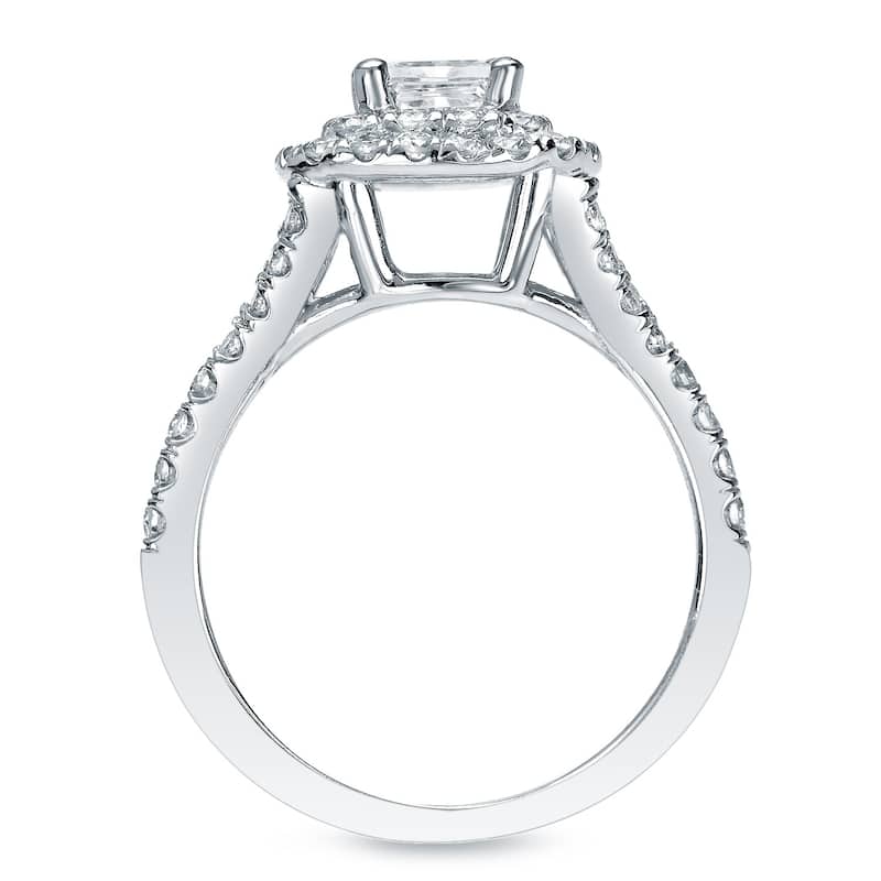 Auriya 14k Gold 1 3/4ctw Cushion-cut Halo Diamond Engagement Ring Certified (H-I, I1-I2)