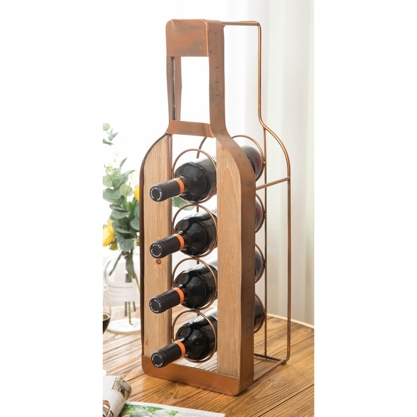 Decorative metal shop wine rack