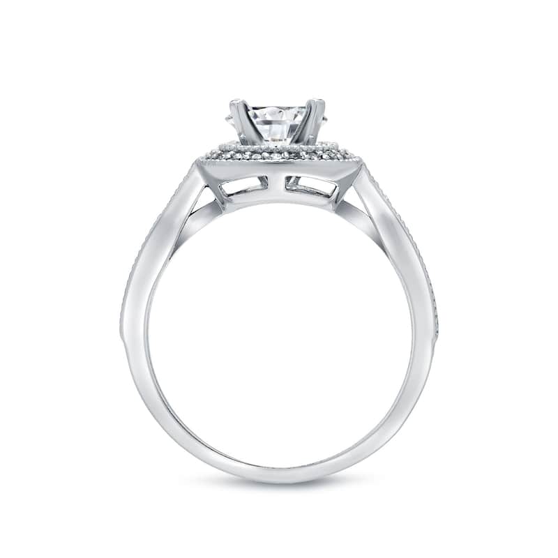 Auriya 1 5/8ctw Vintage Cushion-cut Diamond Halo Engagement Ring Set 14k Gold Certified
