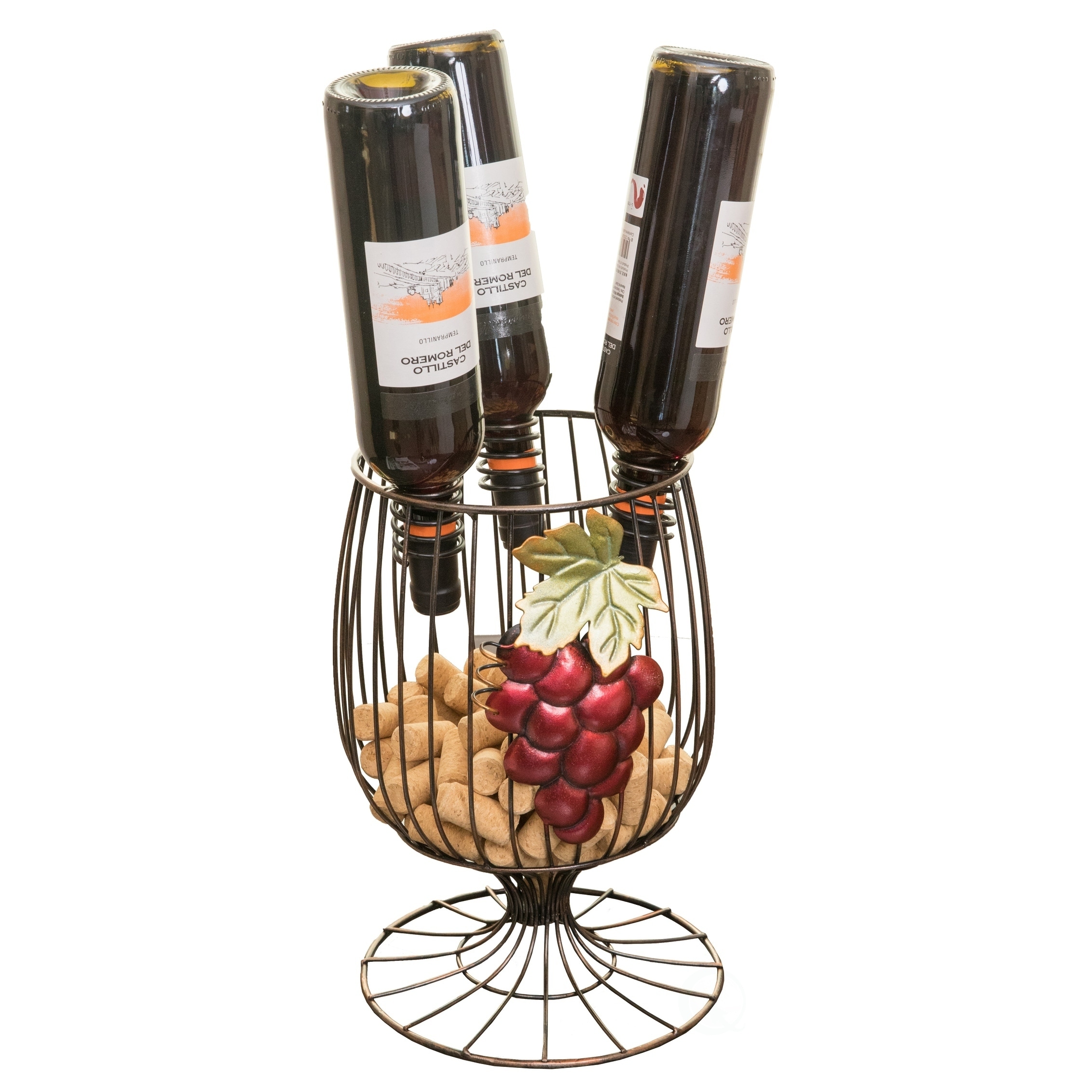 Shop Vintage Metal Wire Goblet Shaped Wine Bottle And Cork Holder