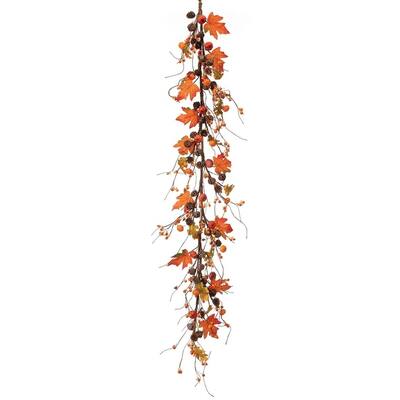 48" Mini Pumpkin/Jingle Bell Leaf Garland"