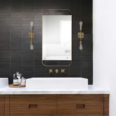Carson Carrington Hjuljern Framed Painted Antique Brass Mirror