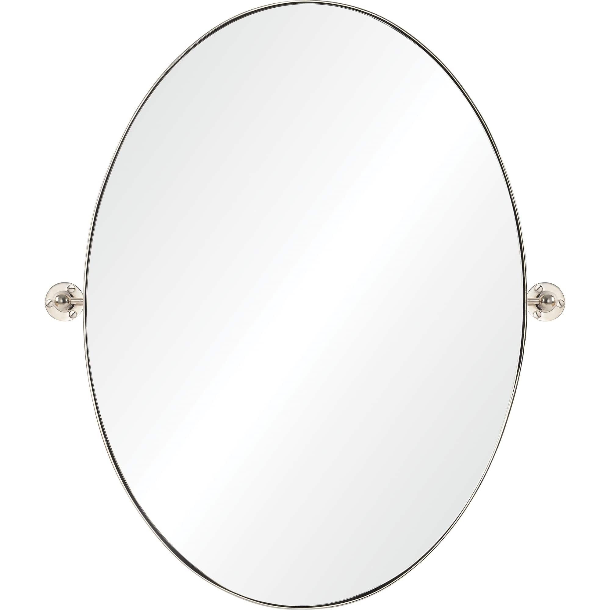 Copper Grove Oval Bathroom Wall Mirror with Polished Nickel Frame - Bed ...