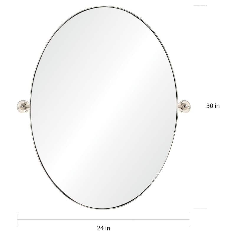 Copper Grove Oval Bathroom Wall Mirror with Polished Nickel Frame
