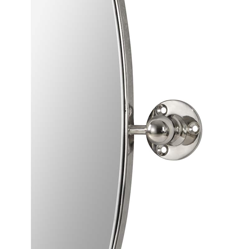 Copper Grove Oval Bathroom Wall Mirror with Polished Nickel Frame