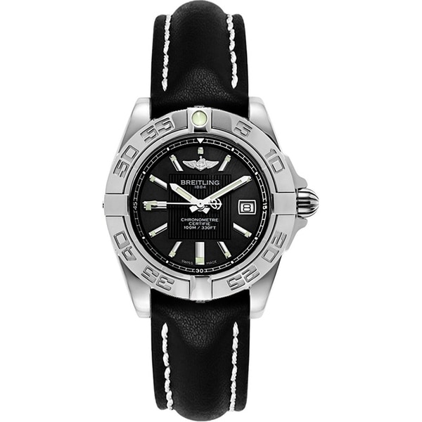 Breitling Women's Black Leather Watch. Opens flyout.