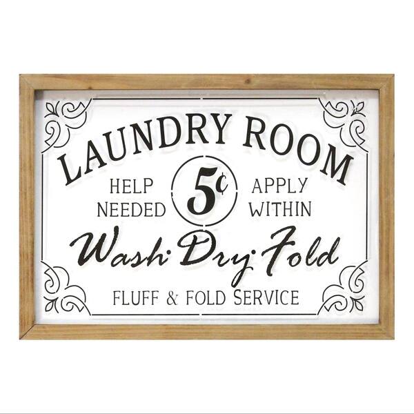 Shop Stratton Home Decor Vintage Laundry Room Framed Glass Wall