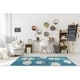 preview thumbnail 2 of 2, Blue White Soft Cute Area rug Carpet Mat with Baloons Clouds Cartoon For Kids Little Girl Boy Room Nursery 4x5 5x7 7x9 8x10