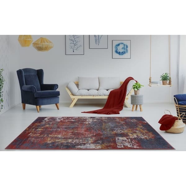 LaDole Rugs Blue Terra Area Rug Soft Carpet Mat For Living Room