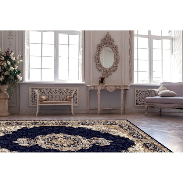 Navy blue area rug brand new top 5x7 foot