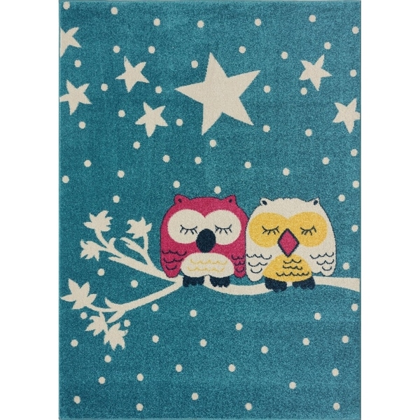 Blue Pink White Soft Area rug Carpet Mat Owl Stars Animal Cartoon For Kids Little Girl Boy Room Nursery 4x5 5x7 7x9 8x10