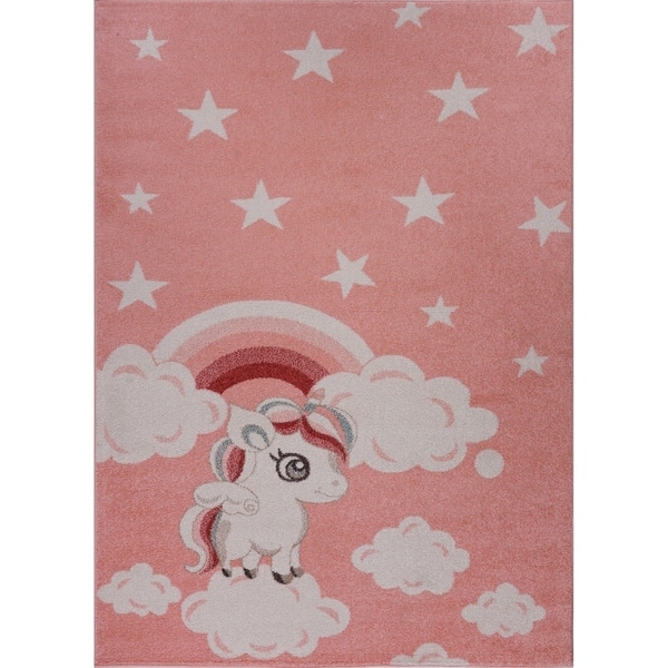 Cute Watercolor Pink Unicorn Baby Pattern TPE Yoga Mat for Workout