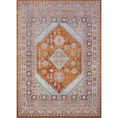 Ladole Rugs Persian Terra Orange Traditional Area Rug For Living Room Hallway Runner Patio Entrance Bedroom 4x5 5x7 7x9 8x12