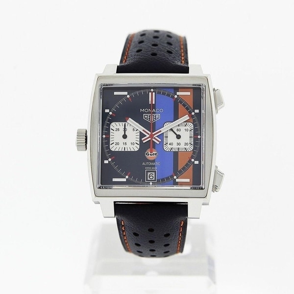 Tag Heuer Men's CAW211R.FC6401 'Monaco' Chronograph Black Leather Watch