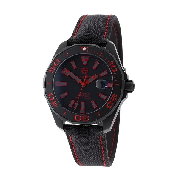 Tag Heuer Men's WAY208A.FC6381 'Aquaracer' Black Fabric Watch. Opens flyout.