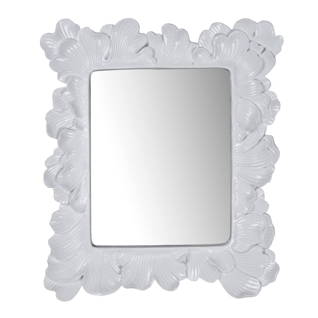 Traditional Crafted Baroque Inspired Mirror, White