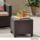 preview thumbnail 9 of 12, Waverly Outdoor Faux Wicker Side Table by Christopher Knight Home