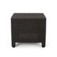 preview thumbnail 12 of 12, Waverly Outdoor Faux Wicker Side Table by Christopher Knight Home Dark Brown