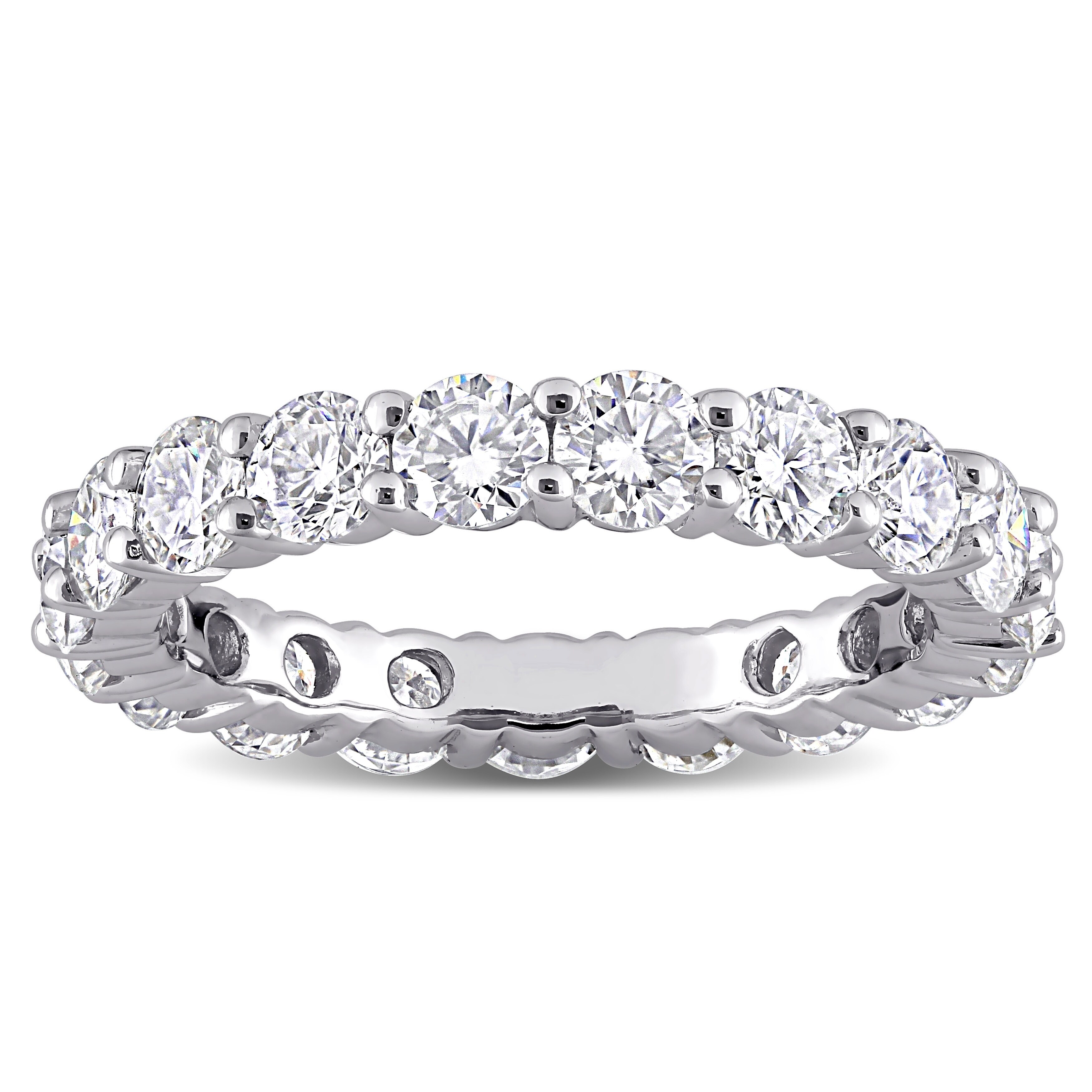 moissanite eternity band white gold