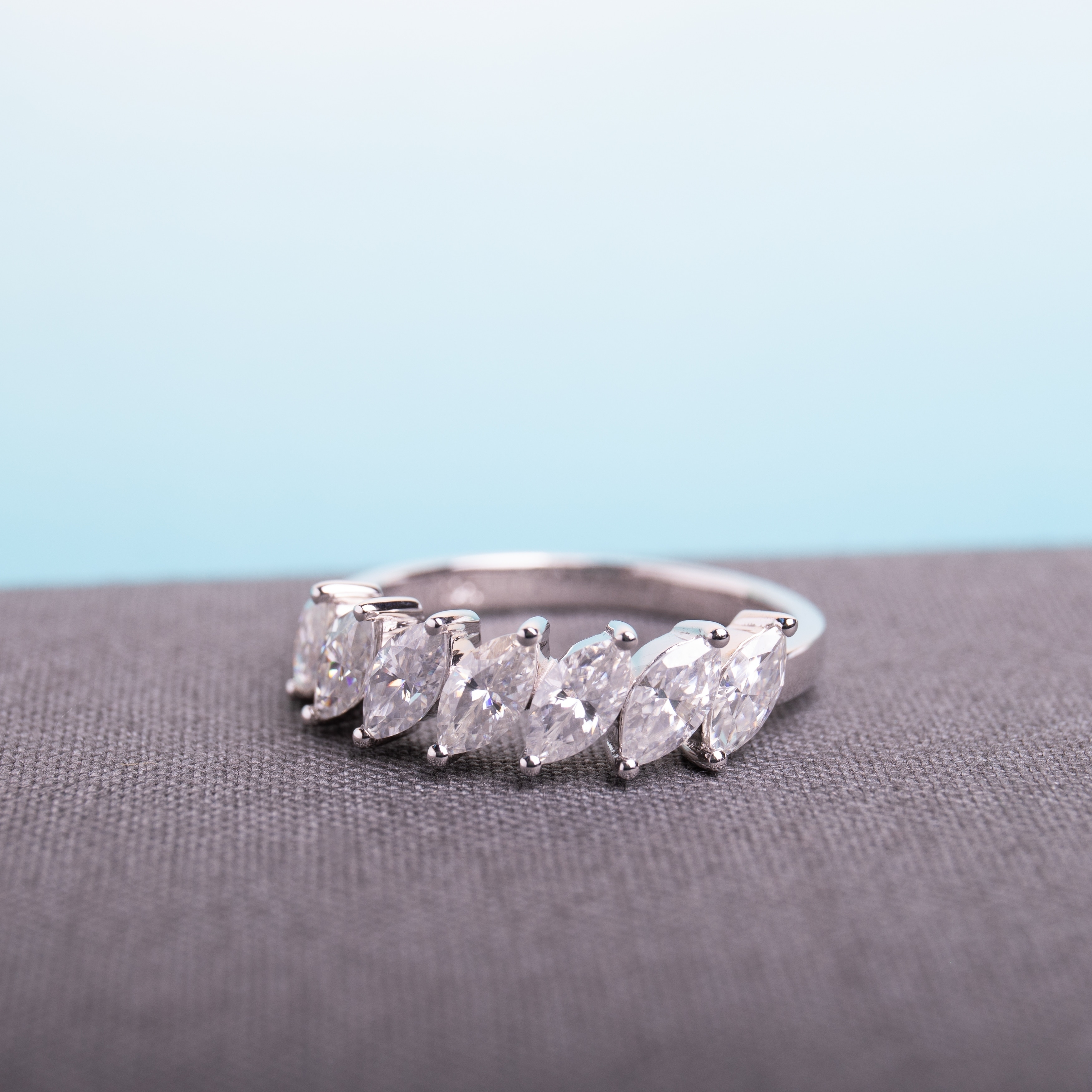 Miadora 1 3 4ct Dew Marquise Cut Moissanite Semi Eternity Ring In 10k White Gold Overstock 29355978