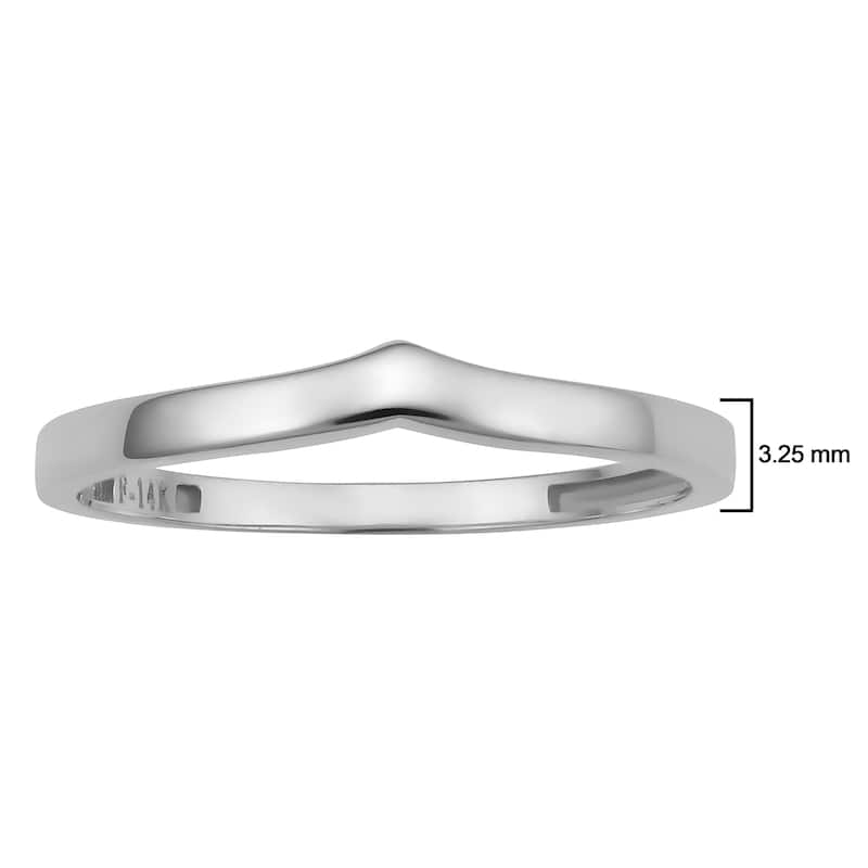 14k Yellow White or Rose Gold 3.25 millimeter Chevron Midi Stackable Minimalist Ring