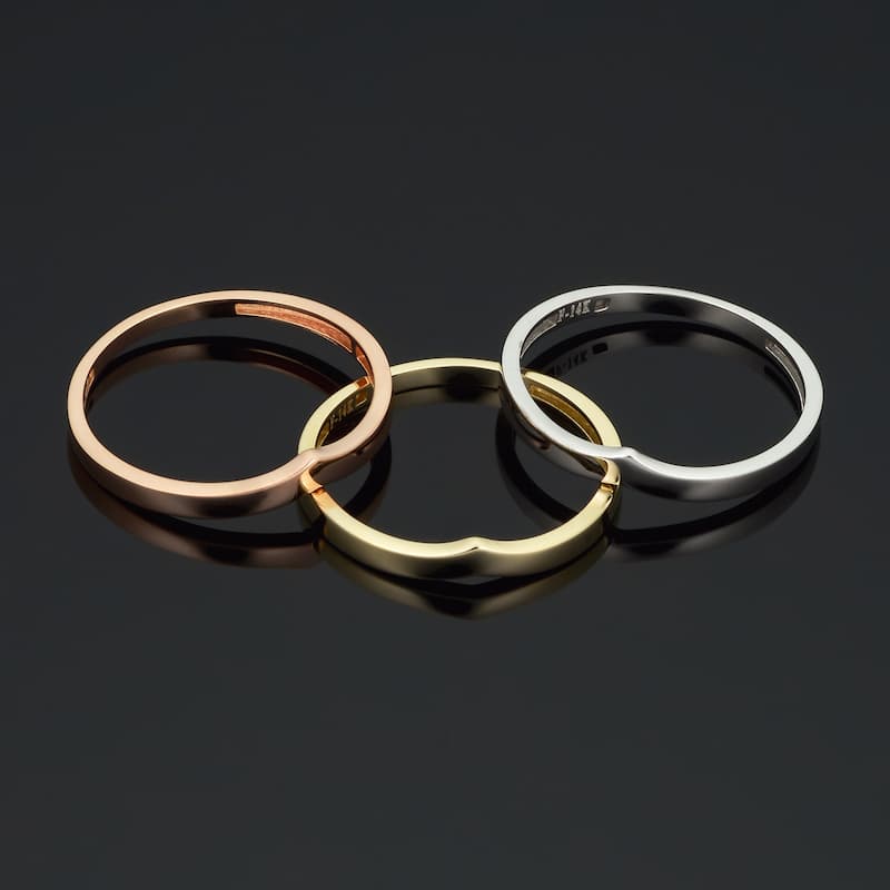 14k Yellow White or Rose Gold 3.25 millimeter Chevron Midi Stackable Minimalist Ring