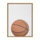 preview thumbnail 2 of 4, DesignOvation Sylvie Color Basketball Portrait Framed Canvas 18x24 - Plastic - Brown
