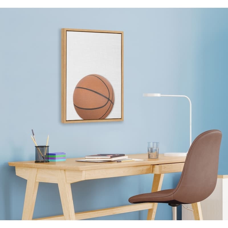 DesignOvation Sylvie Color Basketball Portrait Framed Canvas