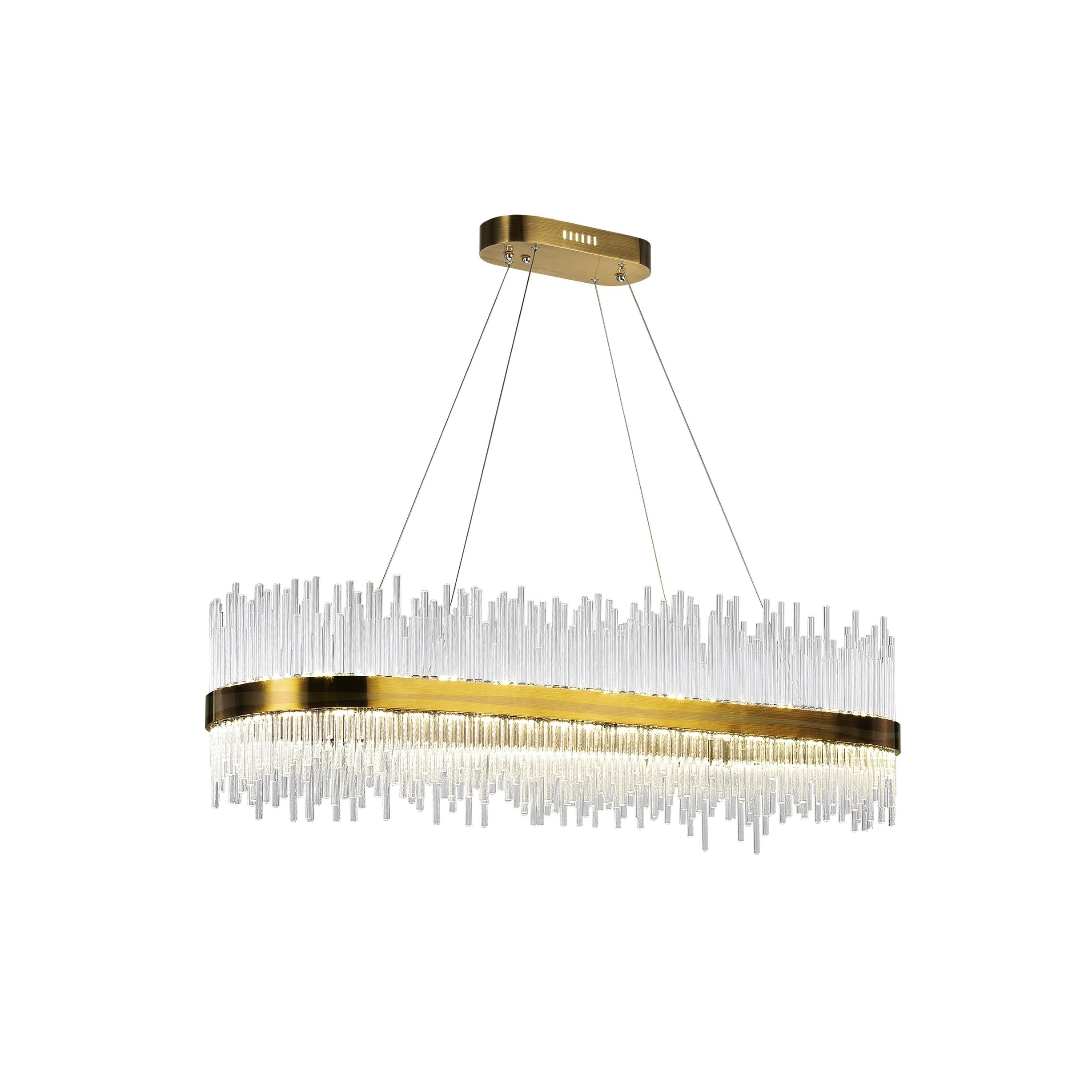 Genevieve LED Chandelier with Antique Brass Finish - Antique Brass - Chandeliers For Bedrooms by Overstock.com