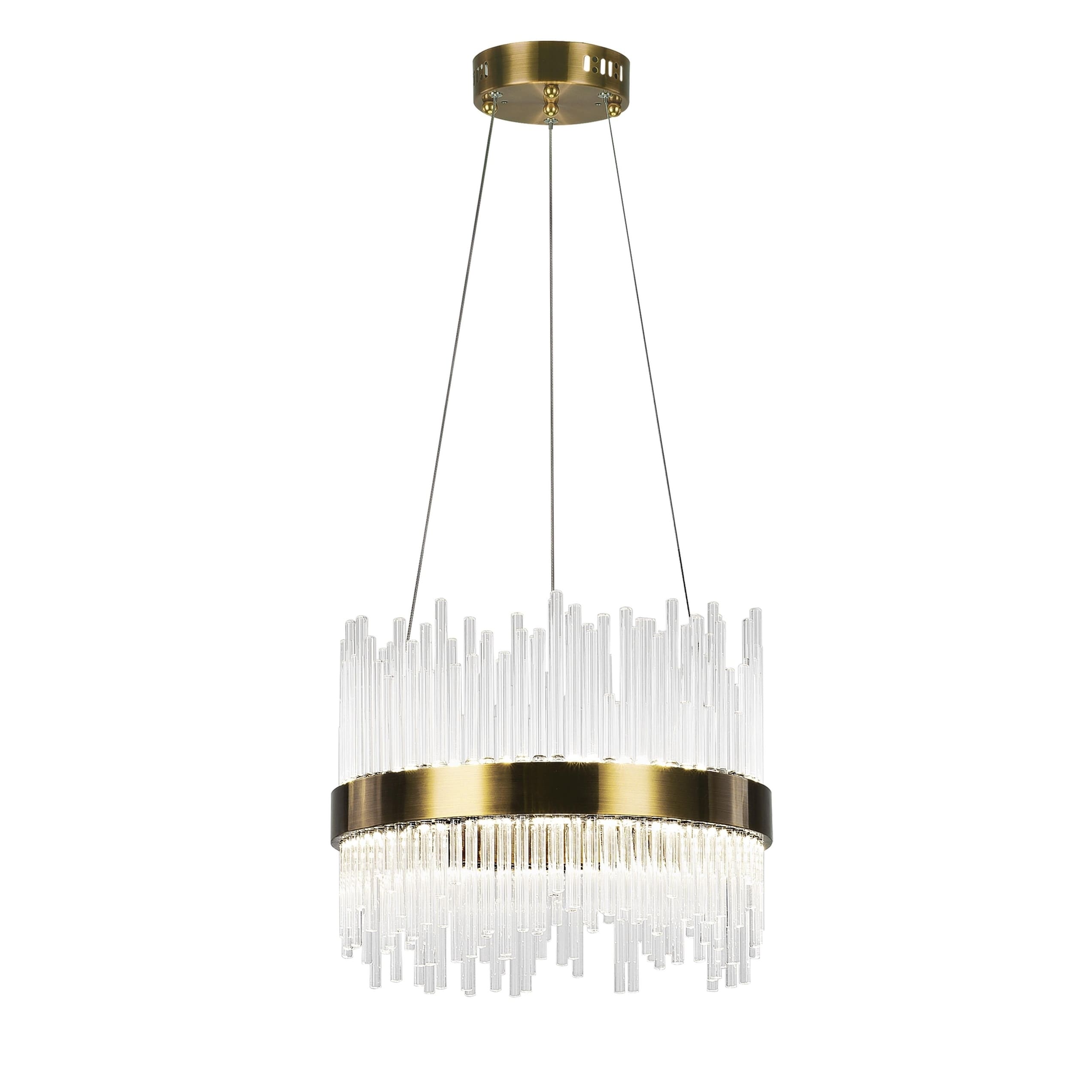 Genevieve LED Chandelier with Antique Brass Finish - Chandeliers For Bedrooms by Overstock.com