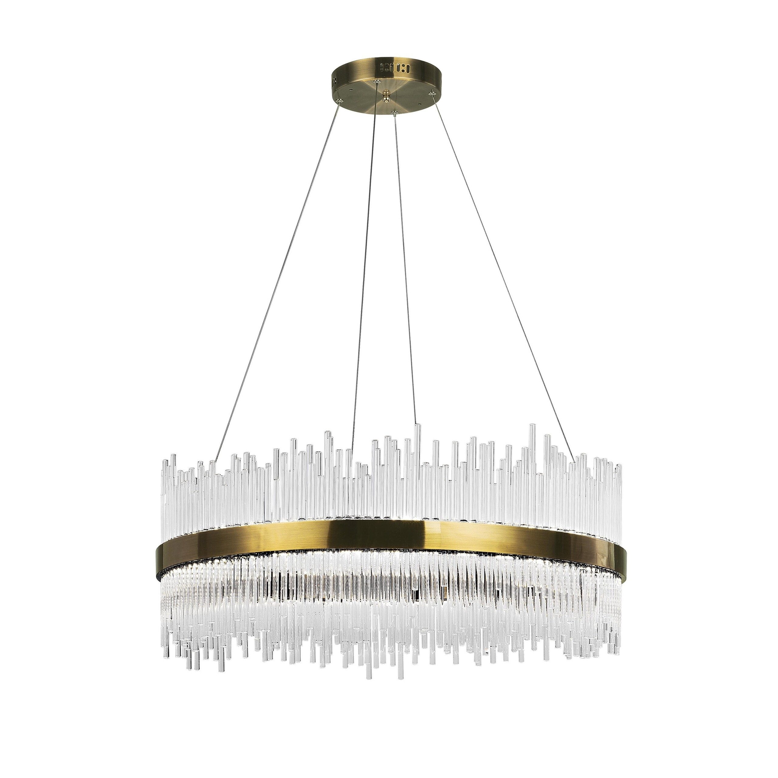 Genevieve LED Chandelier with Antique Brass Finish - Chandeliers For Bedrooms by Overstock.com