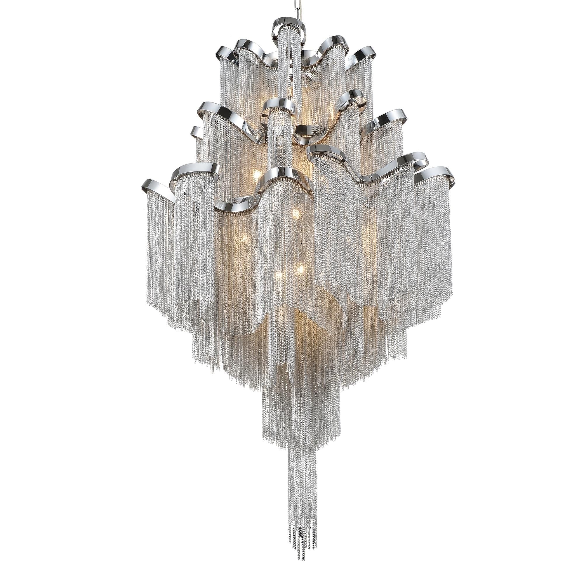 Daisy 17 Light Down Chandelier with Chrome finish - Chandeliers For Bedrooms by Overstock.com