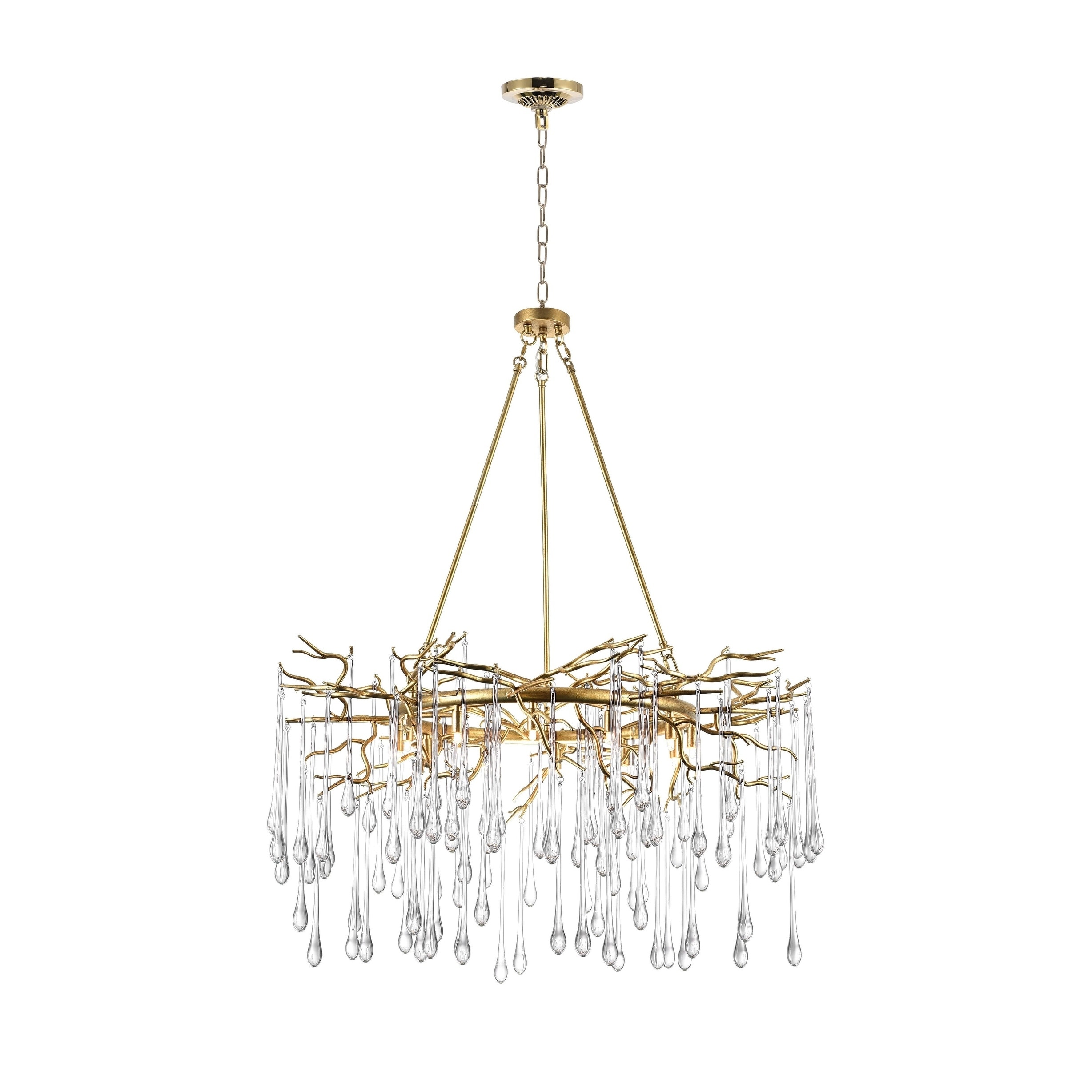 Anita 12 Light Chandelier with Gold Leaf Finish - Chandeliers For Bedrooms by Overstock.com